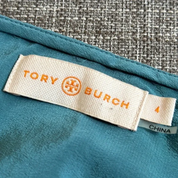 Tory Burch Womens Sleeveless Ruffle Trim Blouse Top Blue Size 4 Round Ne… - Picture 11 of 12